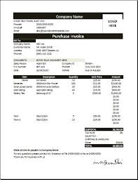 Printable Ms Excel Purchase Invoice Template Word Excel