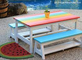rainbow picnic table for kids my