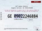 Ge water heater serial number