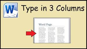 How To Type In 3 Columns Word