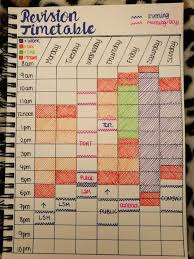 Organised Myself A Little Study Timetable To Make Me