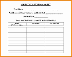 30 Silent Auction Bid Sheet Templates Word Excel Pdf