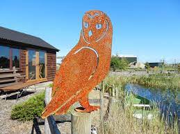 Rusty Metal Owl Garden Decor Owl