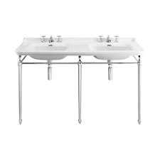 Double Basin And Metal Console Set