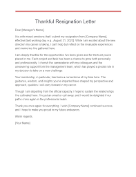 thankful resignation letter exles