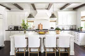 white beadboard kitchen ceiling with