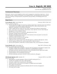Resume Templatesl Nursing Examples Summary Profile Good Professional