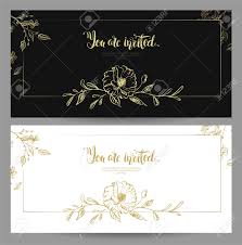 Set Of Graceful Floral Cards Template Design You Are Invited