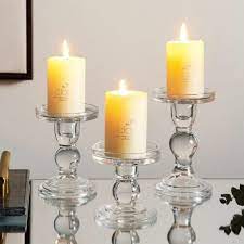 Stand Pillar Crystal Glass Candle