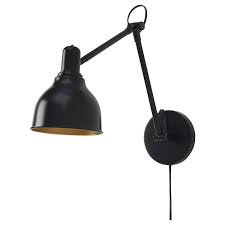 Grundbro Wall Lamp With Led Bulb Black