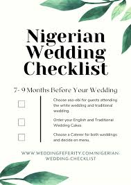 wedding checklist for planning nigerian
