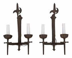 Wrought Iron Wall Lights 1970s