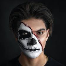 ohappy black face paint skeleton