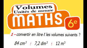 Maths 6ème - Les volumes unités de mesure Exercice 1