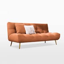 1800mm Orange Sleeper Sofa Bed