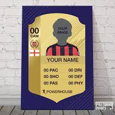 We can automatically crop your photo, then all you have to do is select the flag, favorite club and fill in the statistics. Personalised Fifa Card Poster Custom Fifa Ultimate Team Card