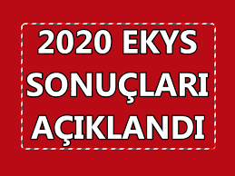 2020-EKYS Sonuçları Açıklandı