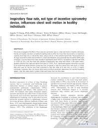 Pdf Inspiratory Flow Rate Not Type Of Incentive Spirometry