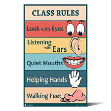 Classroom Rules Sign Chart Laminated Small By Teachers For Young Students Learning In Kindergarten Nursery Pre School Young N Refined 10x20