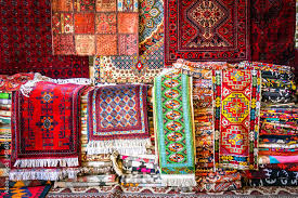 carpets in the market bazaar uzbek
