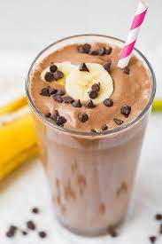 Chocolate Peanut Butter Banana Smoothie Protein gambar png
