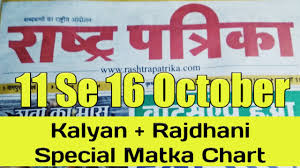 Rastra Patrika Kalyan Rajdhani Special Matka Chart