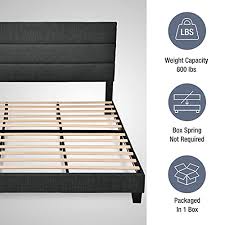 fabric upholstered platform bed frame