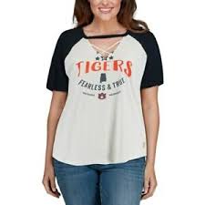 Details About Pressbox Auburn Tigers Womens White Navy Plus Size Abbie Criss Cross Raglan
