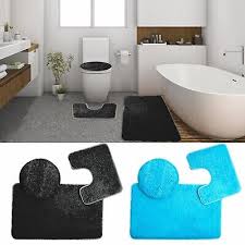 3 Piece Bathroom Rug Set Super Soft