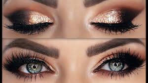 chocolate gold glam cat eye makeup