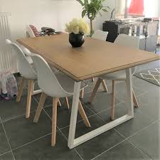 mismatched table legs to mix materials