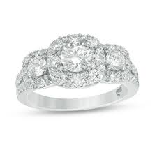 Loves Destiny By Zales 1 5 8 Ct T W Certified Diamond Three Stone Engagement Ring In 14k White Gold I I1