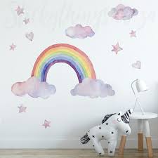 watercolour rainbow wall decals l