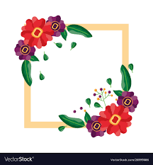 isolated flowers frame design royalty