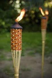 Tiki Torch Bamboo Flame Light Summer