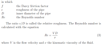 Friction Coefficient F In Pipes