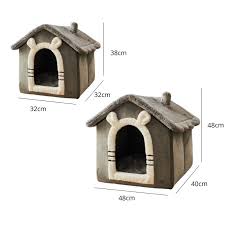 Warm Foldable Dog House With Cute Bear