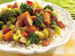 garden vegetable curry with rice recipe