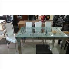 Ss Glass Top Dining Table Set Ss