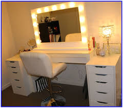 makeup vanity table with mirror and