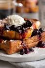 baked stuffed blueberry french toast for 2