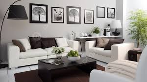 white living room with black and dark