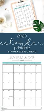 They're available in weekly and monthly versions. Free 2020 Printable Calendar Simply Designing With Ashley