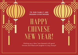 Red Gold Chinese New Year Card Templates By Canva