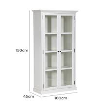 White Hamptons 2 Door Display Cabinet