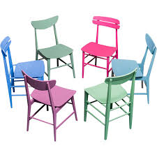 Vintage Multicolored Wooden Chairs 1950s