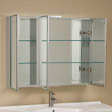Each panel is attached with a metal clamp/hinge that screws to attach the mirror panel to the hinge. Clairement Series Aluminum Tri View Medicine Cabinet With Mirror Medicine Medicine Cabinet Mirror Bathroom Medicine Cabinet Bathroom Medicine Cabinet Mirror