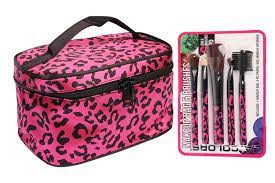 pink leopard print soft cosmetic case