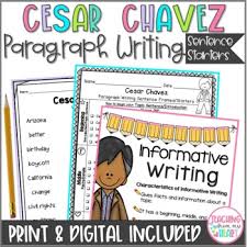 cesar chavez writing sentence starters
