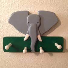 Wooden Elephant Wall Hooks Wood